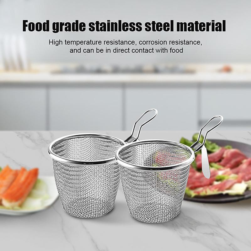 Stainless Steel Mesh Net Strainer Basket Colander Pot Boil Food Colander To Strain Rinse Fry Steam Cook Vegetables Pasta