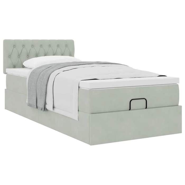 Maison Exclusive - Cadre de lit ottoman et matelas gris clair 100x200 cm velours