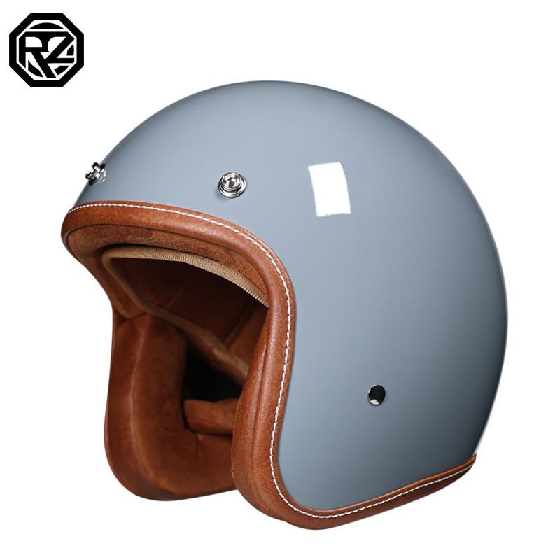 Vintage-Style 3/4 Motorcycle Helmet Men Women ABS Material DOT Certified Half With Visor