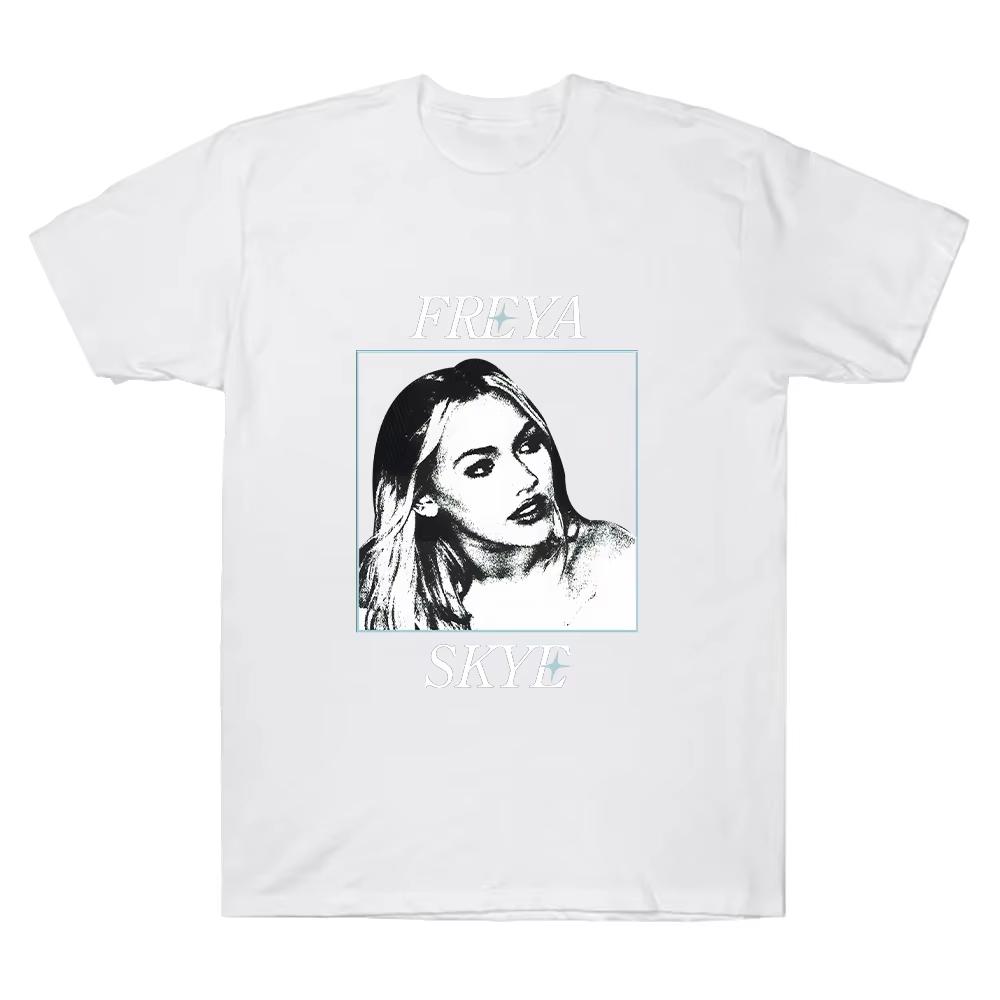 Freya Skye Photo Tee Freya Skye Inspired Album Print Clothing Men Fashion pure Cotton T Shirts Round Neck Casual Aesthetic Top
