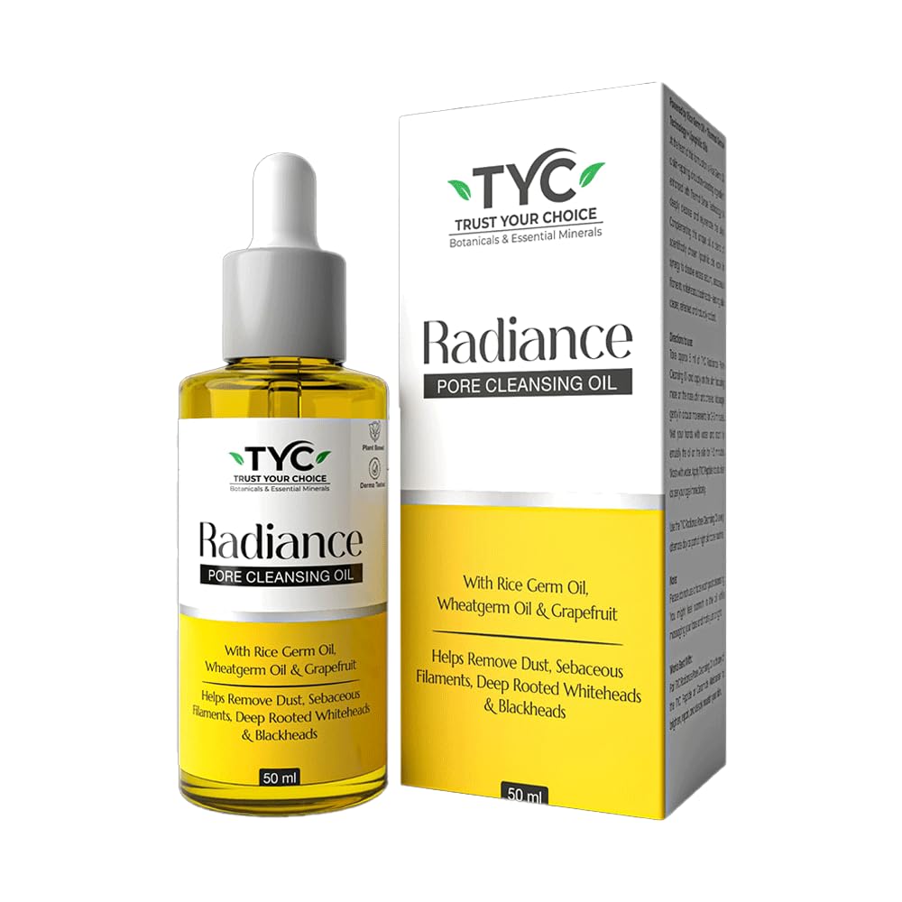 TYC Очищающее масло для пор Radiance | Натуральное и растительное | С маслом зародышей риса | Легкое средство для глубокого очищения пор лица | Придает коже сияние