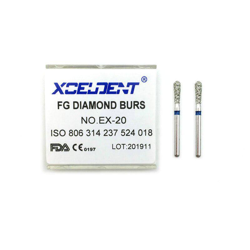 10 шт., стоматологические алмазные боры, боры для стоматологии, диаметр ручки наконечника 1,6 мм, стоматологические инструменты EX-20