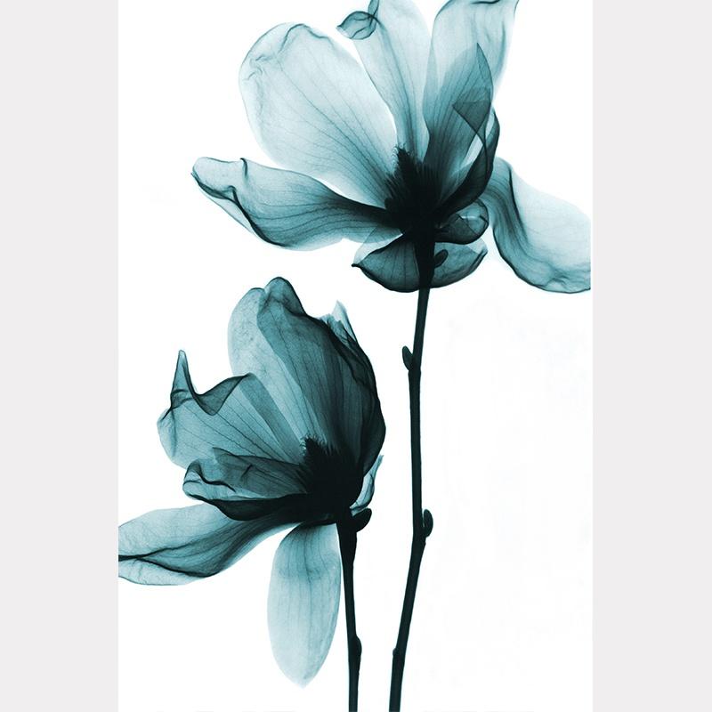 Картина маслом на холсте, постер для украшения дома или отеля, современный простой стиль, украшение на стену с голубыми цветами