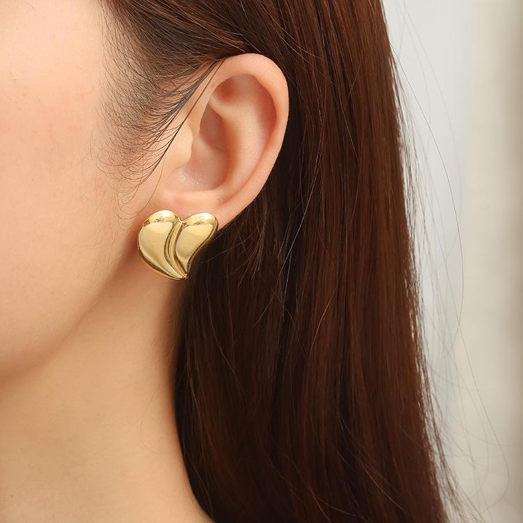 Серьги Wind Splicing Color из нержавеющей стали Love, женские трендовые серьги с покрытием из 18-каратного золота, легкие роскошные серьги