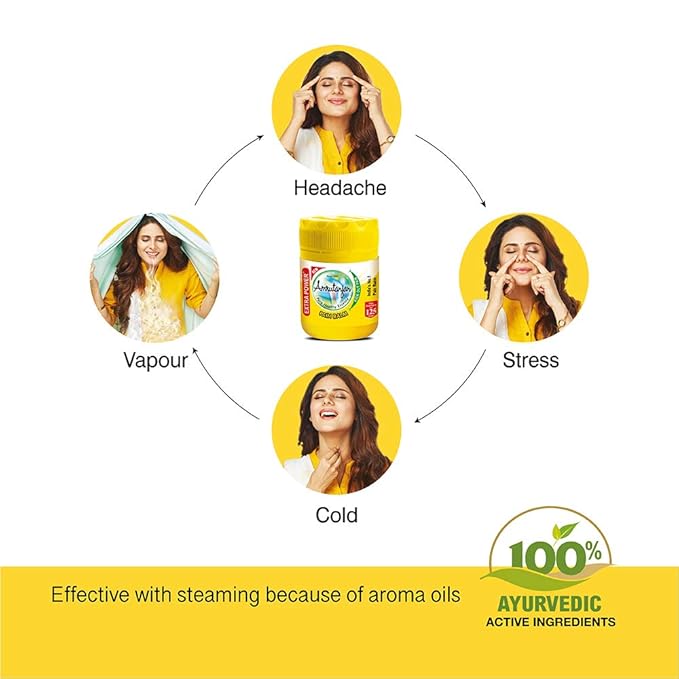 Pain Balm Extra Power - 50 Ml | Suitable for Headache, Stress, Cold | 100% Ayurvedic | Starts Working Within 1 Minute.
