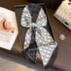 Women S Thin Narrow Printed Letter Scarf For Commuting And Hair Tying