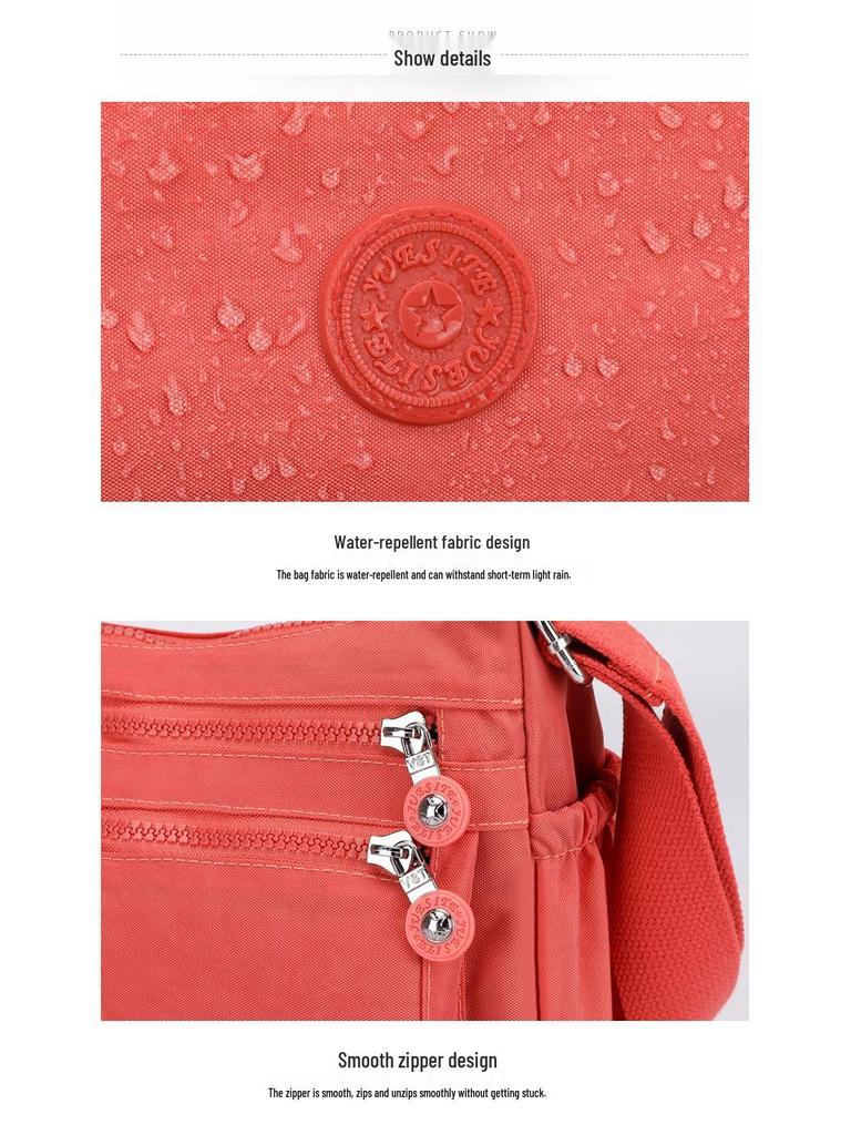 Женская квадратная нейлоновая сумка через плечо - Большая вместимость, однотонная, модный повседневный дизайн