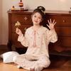 Girls Long Sleeve Pajama Set Fall 2026 Modal Cotton Blend Cartoon Print Comfortable Sleepwear Kids