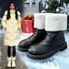 Women's Fashion Soft-Sole Winter Warm Fleece-Lined Snow Boots with Fleece Lining Short Boots, Slip-Resistant Casual Athletic Cotton Boots