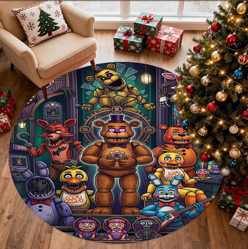 Круглый коврик с рисунком Five Nights at Freddy's, коврик для помещений/улицы, для пикника, игровой комнаты, спальни, офиса, гостиной, ковер для домашнего декора, подарок на день рождения