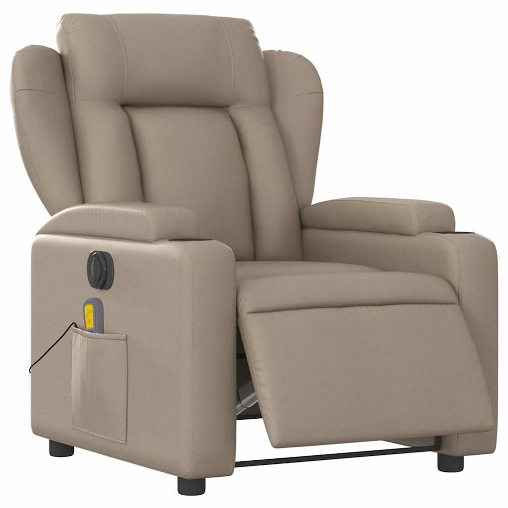 Electric Massage Chair Cappuccino Brown Faux Leather