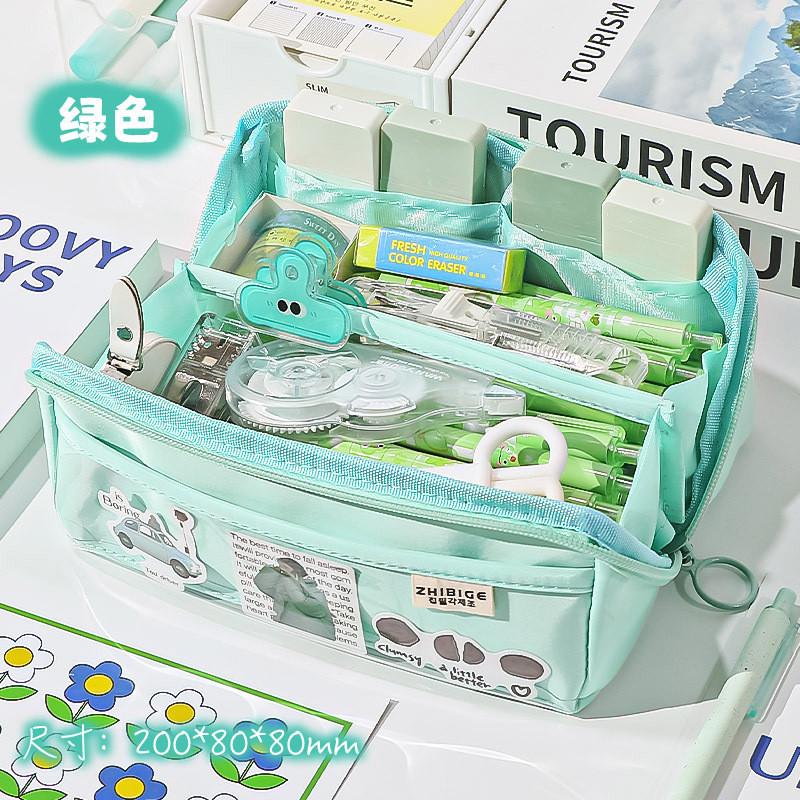 Colorful Large Capacity Pencil Case, Pencil Pouch, Pencil Bag, Pen Case, Pen Pouch, Pen Bag, Pencil Pouches, Pencil Bags, Green Pencil Case