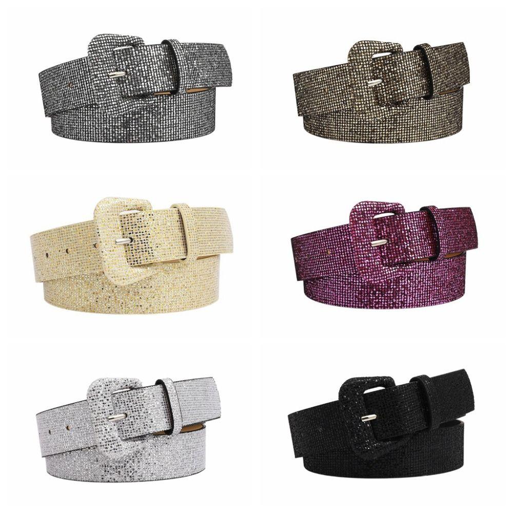 Широкий пояс с блестящими пайетками и металлической пряжкой Y2k, украшение на талию из стразов для женщин/девушек