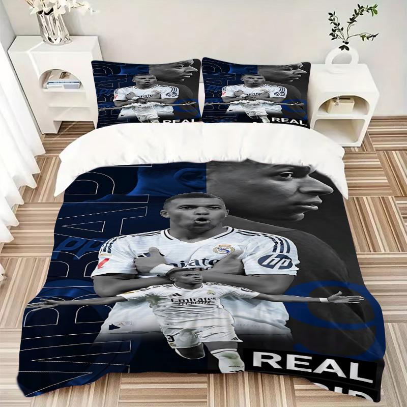 Real Madrid Stars Print 3Pcs Bedding Setduvet Cover With 2 Bedropillowcase Home Birthday Gift