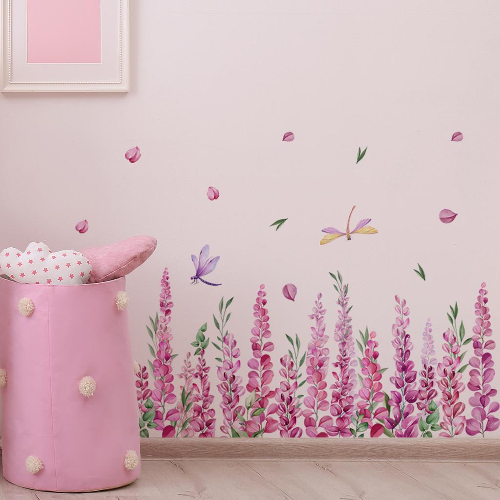 Ms7075 Цветок Фиолетовая Лоза Наклейка на Стену Гостиная Спальня Декоративная Наклейка на Стену Большое Количество Можно Обсудить