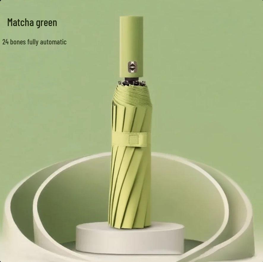 Большой автоматический ветрозащитный зонт: Двойное использование для солнца и дождя, солнцезащитный козырек с черным клеем