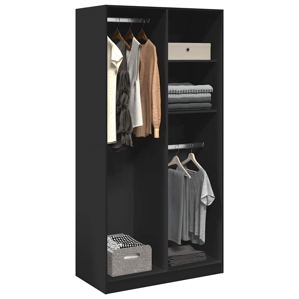 Wardrobe Black 100x50x200 cm Particleboard