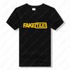Мужская хлопковая футболка Футболка Fake Taxi С круглым вырезом С коротким рукавом Повседневная Футболка с принтом букв Летняя Простая Классический стиль Топы