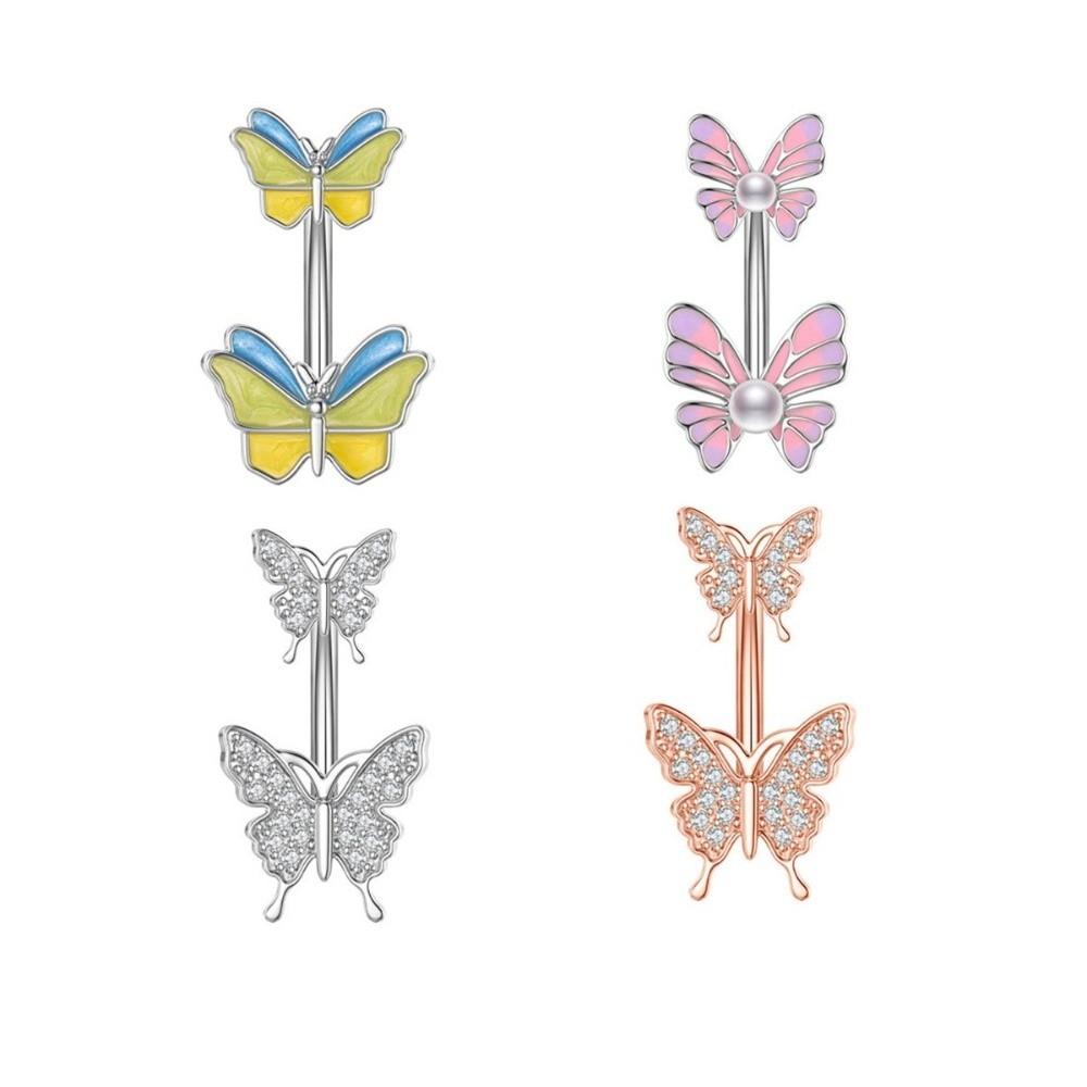 Sunflower Zircon Navel Ring Butterfly Heart Belly Button Ring Vintage Body Piercing Jewelry Girl