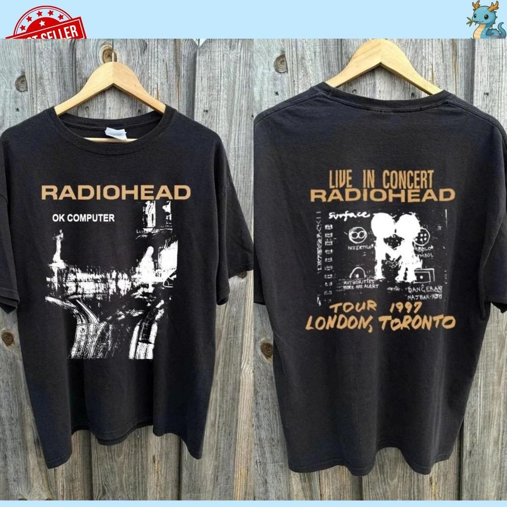 Футболка Radiohead OK Computer Винтажная футболка рок-группы Ретро футболка с графикой альбома Унисекс футболка