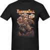 HammerFall Men's T-Shirt Cotton Crew Neck Short Sleeve Tshirt Hip Hop Shirt Casual Tee Black