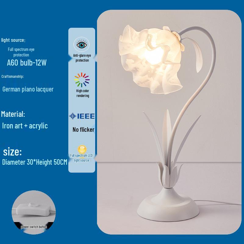 Romantic Pastoral Flower Bedside Lamp for Cozy Bedroom Atmosphere