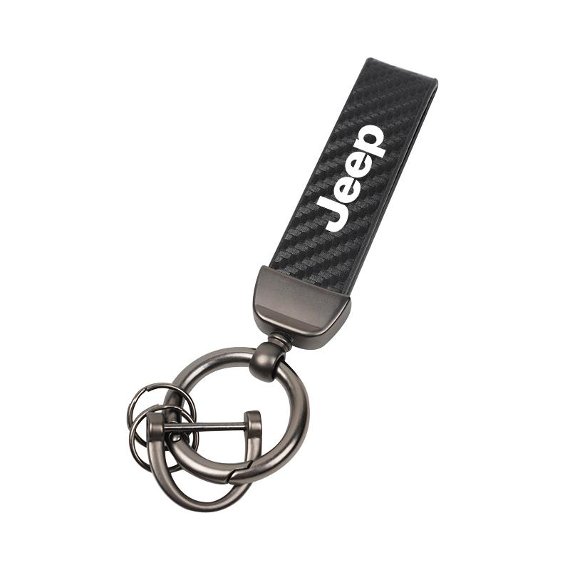 For Jeep Car Keychain With Custom Logo Keyring Key Cover Gift For Jeep Wrangler Grand Cherokee Wagoneer Avenger Compass XJ Ca