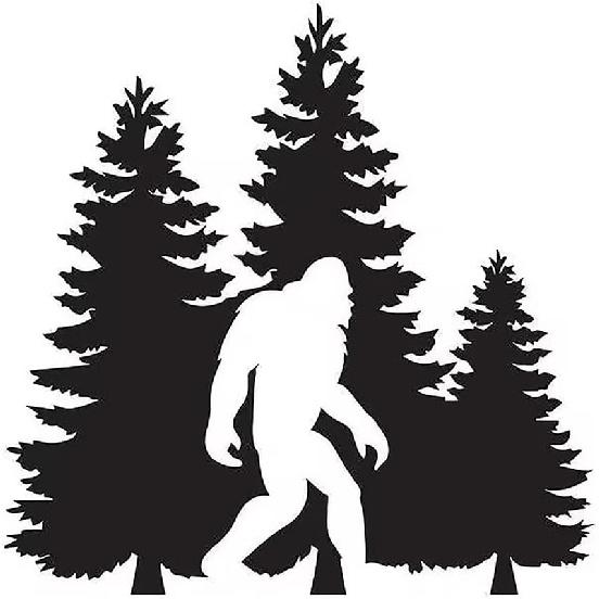 2 PCS Bigfoot Forest Scene Waterproof Vinyl DecaI Black Silhouette Stickers for Car Wall Laptop Removable Decorative Decals A-159