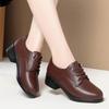 Spring Autumn Women's Fashion Pumps Shoes Woman Genuine Leather Wedge Casual Shoes Mother High Heels Comfort Single Shoes