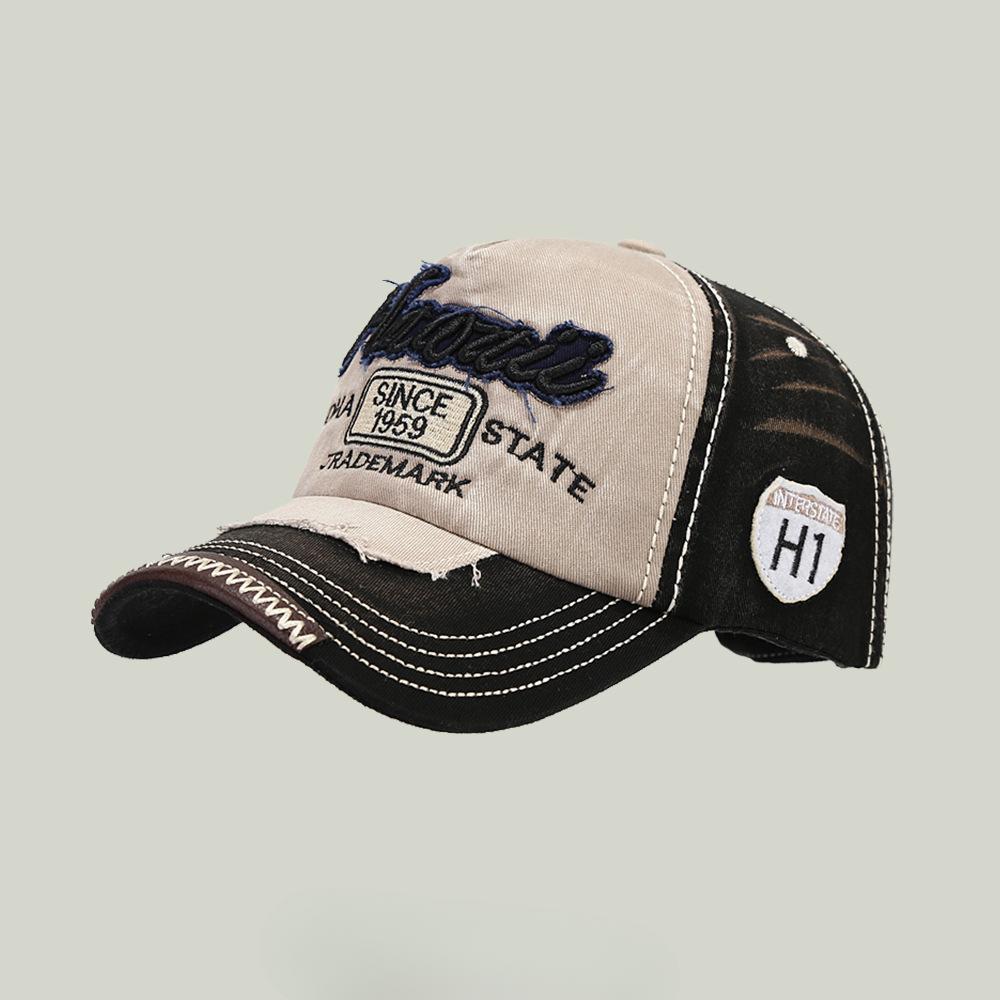 Корейская версия персонализированной ретро бейсболки с вышивкой букв, солнцезащитная шляпа, женская модная дорожная бейсболка, мужская старая шляпа, тренд