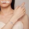 WOSTU 925 Sterling Silver Egyptian Eye of Horus Chain Bracelets Opal Stone White Zircon Guard Bracelet Links For Lover Daughter