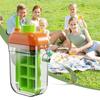 Ice Bottle Cup Ice Maker Tray Bottle With Lid And Bin Reusable 2 In 1 Water Cup With Straw Easy Release Mould For Drinking
