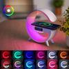 Ночной светильник RGB, многофункциональный беспроводной аудиодинамик с будильником, перезаряжаемый динамик, беспроводная зарядная станция для смартфона (белый)