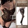 Sexy lingerie perspective open crotch female police instructor one-piece uniform lace splicing hot professional wear
