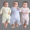Summer Baby Jumpsuit with Belly Protection & Sleeping Bag – Thin Cotton Pajamas for Air-Conditioned Rooms, Newborn To Infant, Spring and Autumn.