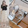 Straps Fashion Women Heels Sandals Buckle Silver Solid Color Summer Shoes For Woman Summer Sexy Party Shoes