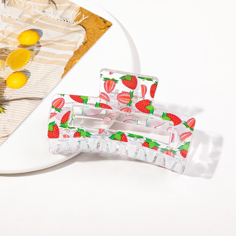 Фруктовая акриловая заколка-краб прозрачная заколка для волос заколка-акула для женщин девушек красочная милая заколка-краб для волос аксессуары для волос
