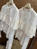 SE Дизайнерская кружевная рубашка Весна 26: Двухслойный, прозрачный, с цветочной вышивкой, кардиган-накидка
