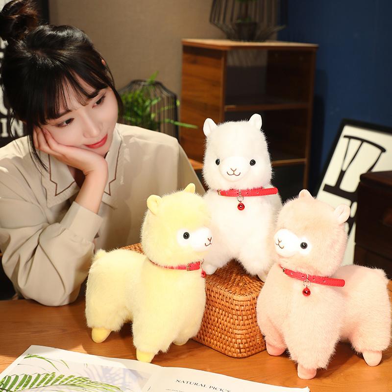 Милая плюшевая игрушка Альпака с часами, мультяшное животное, плюшевая кукла, украшение для дома, подарок