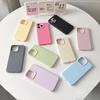 Applicable To Apple 16E Simple Solid Color Skin-feeling Mobile Phone Case Iphone15pro Silicone Anti-fall 13 Full-inclusive Protective Case