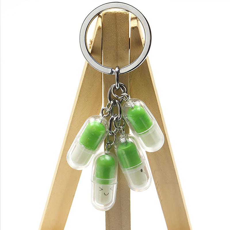 Милый смайлик капсула брелок смешной таблетка наркотик кулон акриловый брелок женская сумка подарочный брелок мини модель капсула