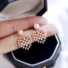New Temperament Imitation Pearl Heart Dangle Earrings for Women Korean Fashion Exquisite Lady's Earrings Drop Ship Jewelry