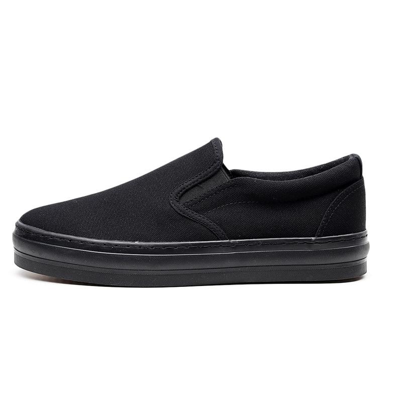 Мода Новая весна и осень Корейская версия Женская обувь на толстой подошве Slip-on Дышащая обувь с вулканизированной подошвой Женская парусиновая обувь