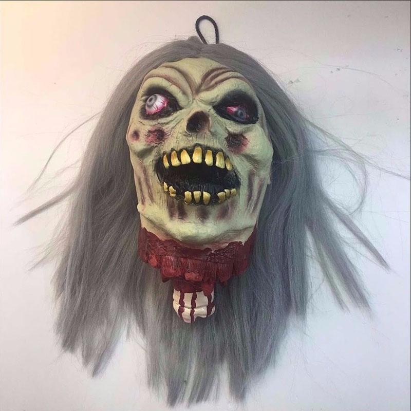 Halloween Party Decoration Props Bloody Prank Toy Realistic Hanging Severed Human Head