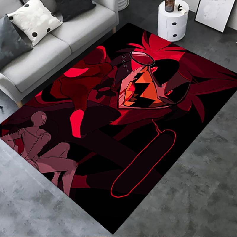2025 New Hazbin Hotel Alastor anime Carpet Rug for Living Room Bedroom Home Sofa Decoration,Kids play Non-slip Floor Mat 32