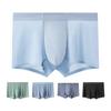 Men Boxer Underwear Elastic Mid-Waist U-Convex Breathable Shorts Briefs Solid Color Comfort Fit Underwear