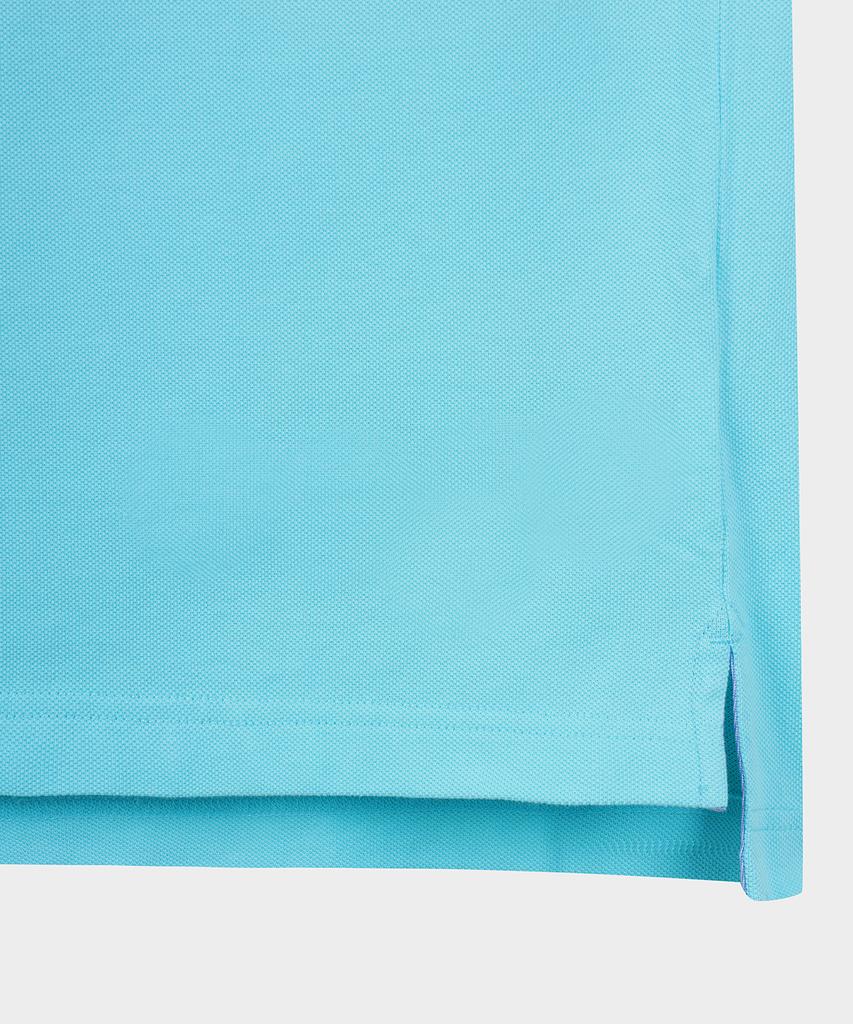 BROOKS BROTHERS Cotton Pique Solid Short Sleeve Polo (Blue) (Bbntmf9578Mfm)