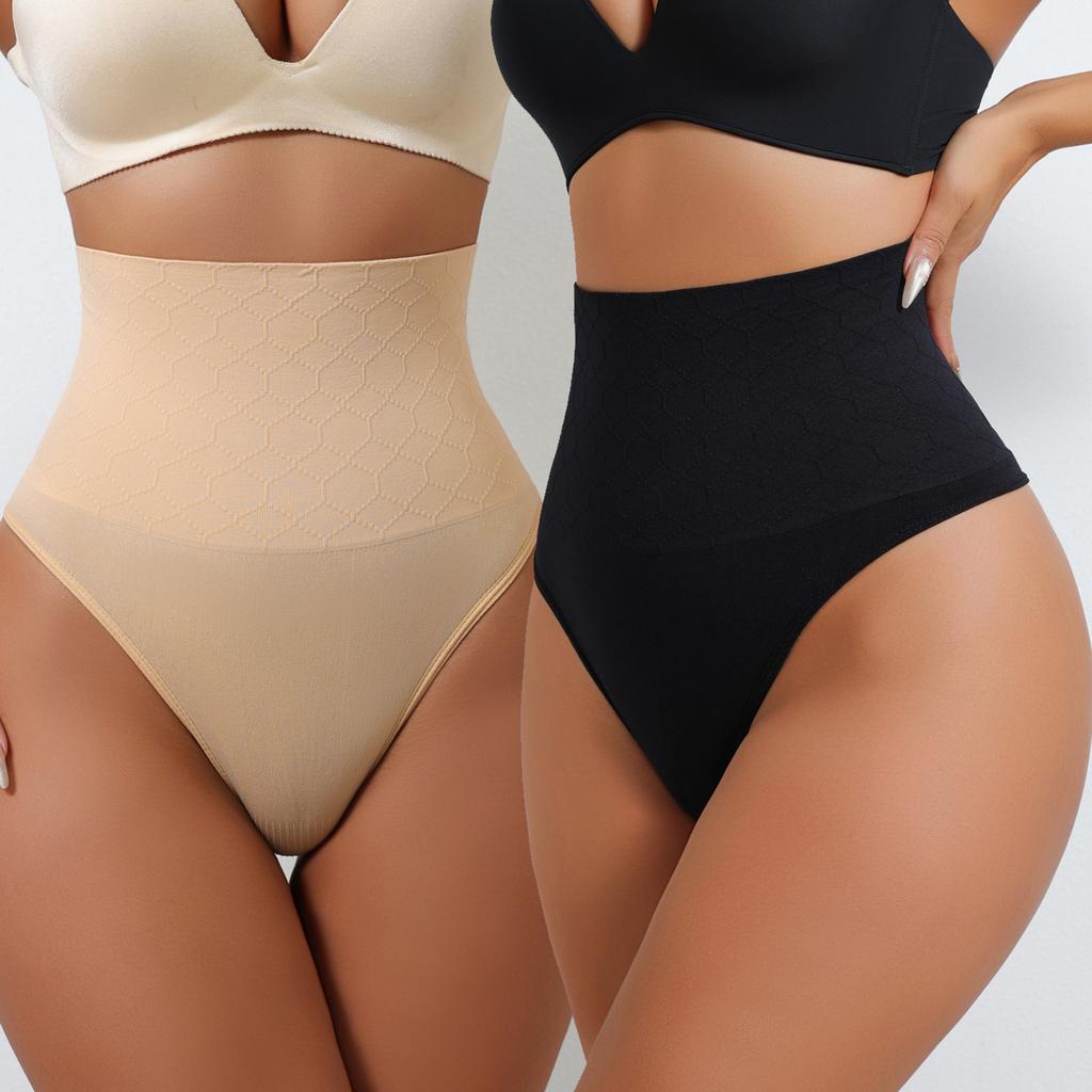 Flarixa Высокая талия Бесшовные корректирующие трусики-стринги бикини с эффектом утяжки живота Нескатывающийся край Дышащий Комфорт Влагоотводящий