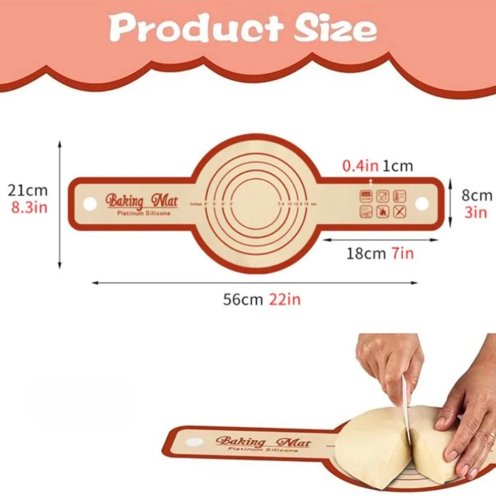 Silicone Bread Sling Baking Mat Kneading Pad with Long Handles Non-Stick Dough Mat Pizza Cake Dough Maker Kitchen Tools Bakeware