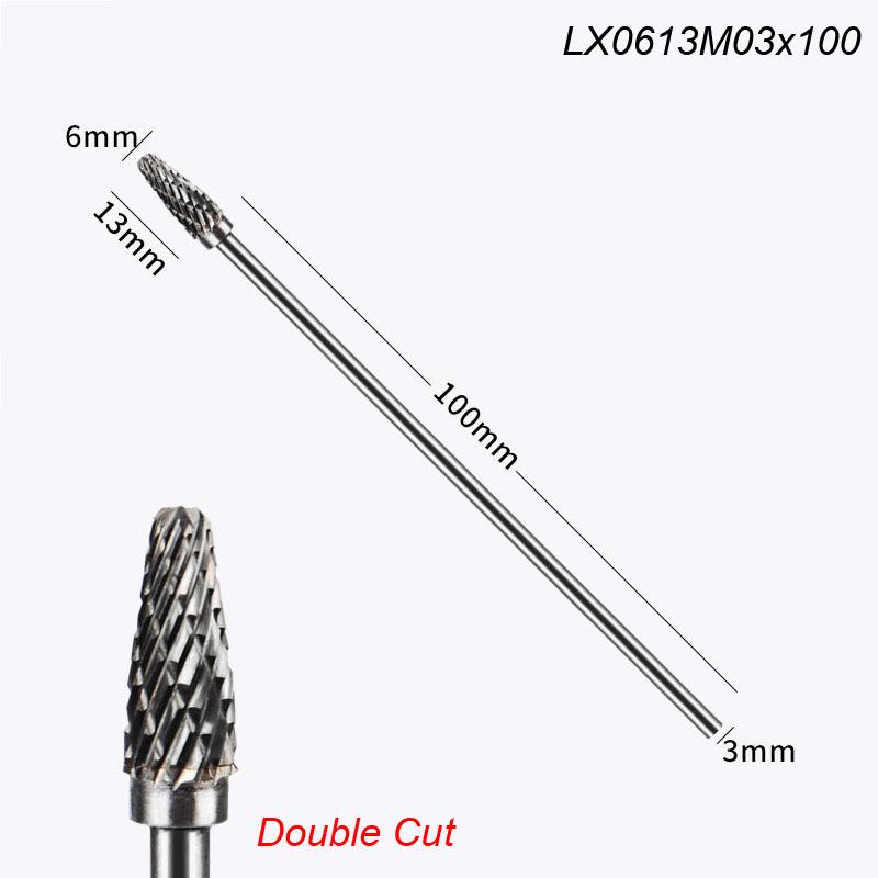 Extra Long 100mm Rotary Rasp File Carving Grinder Abrasive Tools Carbide Burr Alloy Bits Milling Cutter Drill For Metal Wook